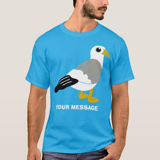 Niedlicher Cartoon Seagull Graphic Custom Messsage T-Shirt (Vorderseite)