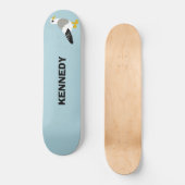 Niedlicher Cartoon Seagull Light Blue Personalisie Skateboard (Vorderseite)