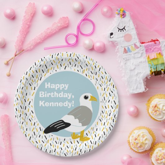Niedlicher Cartoon Seagull Personalisiert Pappteller (Party)
