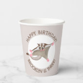 Niedlicher Cartoon-Segelflugzeug Geburtstag Pappbecher (Rückseite)