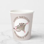 Niedlicher Cartoon-Segelflugzeug Geburtstag Pappbecher (Vorderseite)