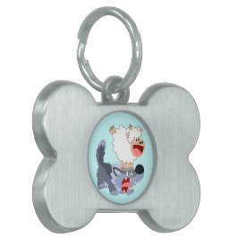 Niedlicher Cartoon Sheep and Wolf Pet Tag Tiermarke