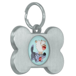 Niedlicher Cartoon Sheep and Wolf Pet Tag Tiermarke