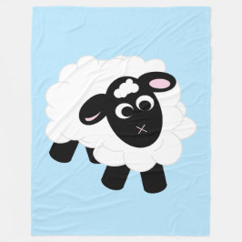 Niedlicher Cartoon Sheep Blue Fleece Blanket