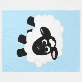Niedlicher Cartoon Sheep Blue Fleece Blanket (Vorderseite (Horizontal))
