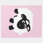Niedlicher Cartoon Sheep Pink Girly Fleecedecke (Vorderseite (Horizontal))