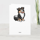Niedlicher Cartoon Sheltie Shetland Shepherd Gebur Karte (Rückseite)