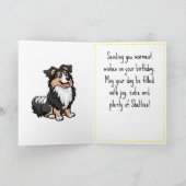 Niedlicher Cartoon Sheltie Shetland Shepherd Gebur Karte (Innenseite)
