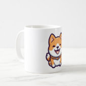 Niedlicher Cartoon Shiba Inu Kaffeetasse (Vorderseite Links)