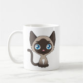 Niedlicher Cartoon Siamese Cat Kaffeetasse (Links)