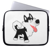 Niedlicher Cartoon Siberischer Husky-Laptop-Case