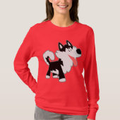 Niedlicher Cartoon Siberischer Husky T - Shirt (Vorderseite)