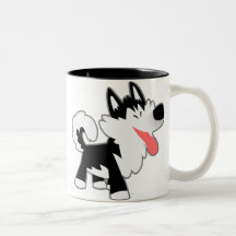 Niedlicher Cartoon Sibirische Husky-Tasse