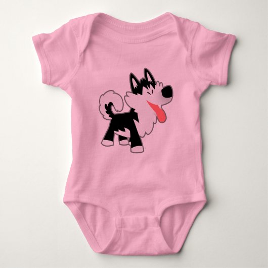 Niedlicher Cartoon Sibirischer Husky Baby Bekleidu Baby Strampler (Vorderseite)