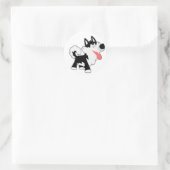Niedlicher Cartoon Sibirischer Husky-Sticker Runder Aufkleber (Tasche)