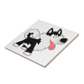 Niedlicher Cartoon Sibirischer Husky Tile Fliese (Seite)