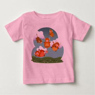 Niedlicher Cartoon-sich hin- und herbewegendes Baby T-shirt