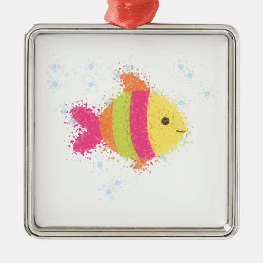 Niedlicher Cartoon Silbernes Ornament (Vorne)