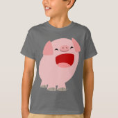 Niedlicher Cartoon Singen Pig Kinder T - Shirt (Vorderseite)