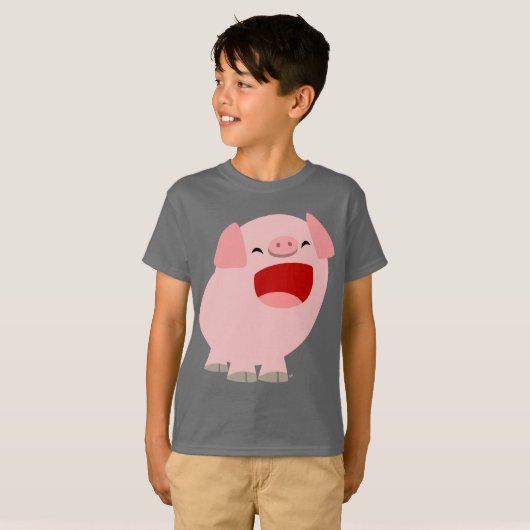 Niedlicher Cartoon Singen Pig Kinder T - Shirt (Vorne ganz)