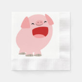 Niedlicher Cartoon singend Schweinepapier Napkins Serviette (Vorderseite)