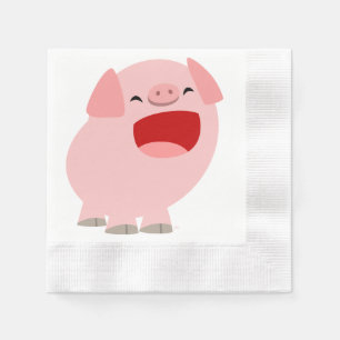 Niedlicher Cartoon singend Schweinepapier Napkins Serviette
