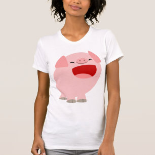 Niedlicher Cartoon-singenschwein-Frauen T - Shirt