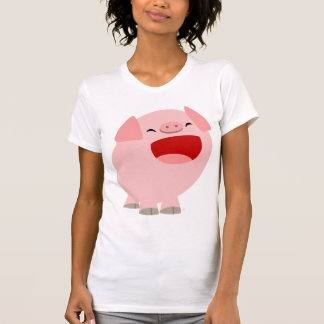 Niedlicher Cartoon-singenschwein-Frauen T - Shirt