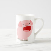 Niedlicher Cartoon Singing Pig Bone China Tasse (Rechts)