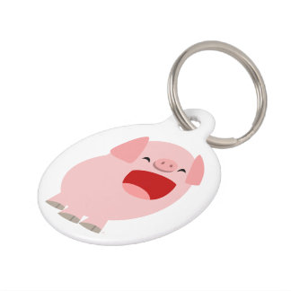 Niedlicher Cartoon Singing Pig Dog Tag Haustiermarke