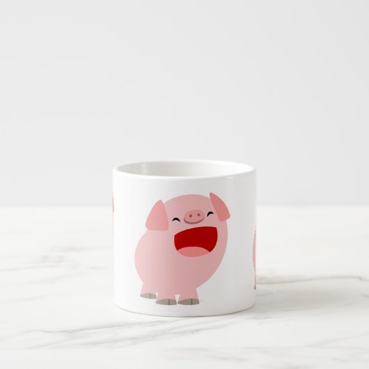 Niedlicher Cartoon Singing Pig Espresso Tasse (Vorderseite)