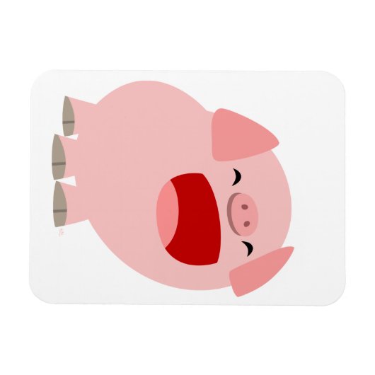 Niedlicher Cartoon Singing Pig Flexible Magnet (Horizontal)