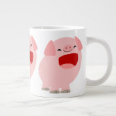 Niedlicher Cartoon Singing Pig Jumbo Tasse (Rechts)