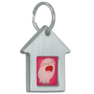 Niedlicher Cartoon Singing Pig Pet Tag Tiermarke