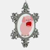 Niedlicher Cartoon Singing Pig Pewter Ornament (Links)