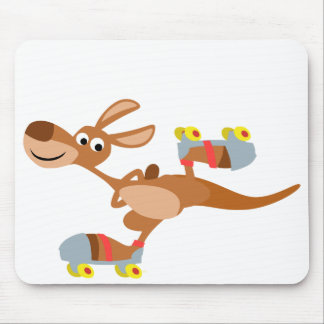 Niedlicher Cartoon-Skaten-Känguru Mousepad