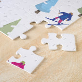 Niedlicher Cartoon Skipistenmuster Puzzle (Seite)