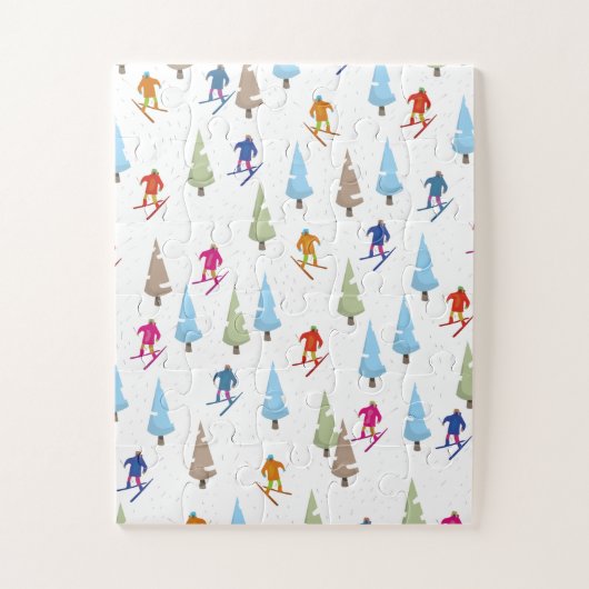 Niedlicher Cartoon Skipistenmuster Puzzle (Vertikal)