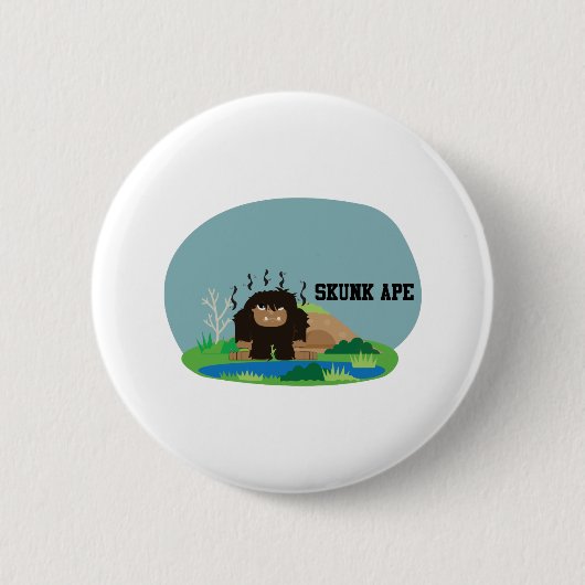 Niedlicher Cartoon Skunk Ape Button (Vorderseite)