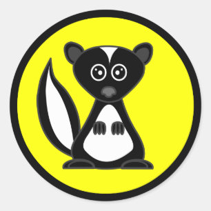 Niedlicher Cartoon Skunk Gelbe Stickers