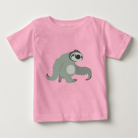 Niedlicher Cartoon-Sloth in einem eiligen Baby-T - Baby T-shirt (Vorderseite)