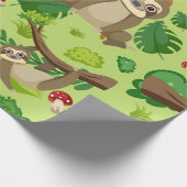 Niedlicher Cartoon-Sloth-Muster Geschenkpapier (Ecke)
