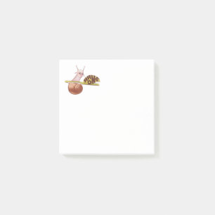 Niedlicher Cartoon Snail auf einer Pflanze mit pos Post-it Klebezettel
