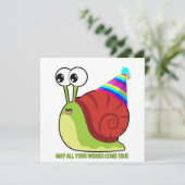 Niedlicher Cartoon Snail Funny Geburtstagskarte (Stehend Vorderseite)
