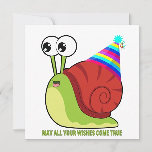 Niedlicher Cartoon Snail Funny Geburtstagskarte (Vorderseite)