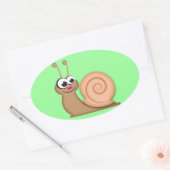 Niedlicher Cartoon Snail Ovaler Aufkleber (Umschlag)
