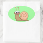 Niedlicher Cartoon Snail Ovaler Aufkleber (Tasche)