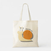 Niedlicher Cartoon Snail Personalisiert Tote Bag - Tragetasche (Rückseite)