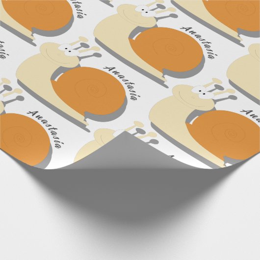 Niedlicher Cartoon Snail Personalisiert Wrapping P Geschenkpapier (Ecke)