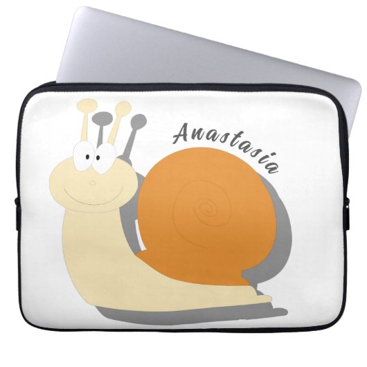 Niedlicher Cartoon Snail Personalisierter Laptop-S Laptopschutzhülle (Vorderseite)